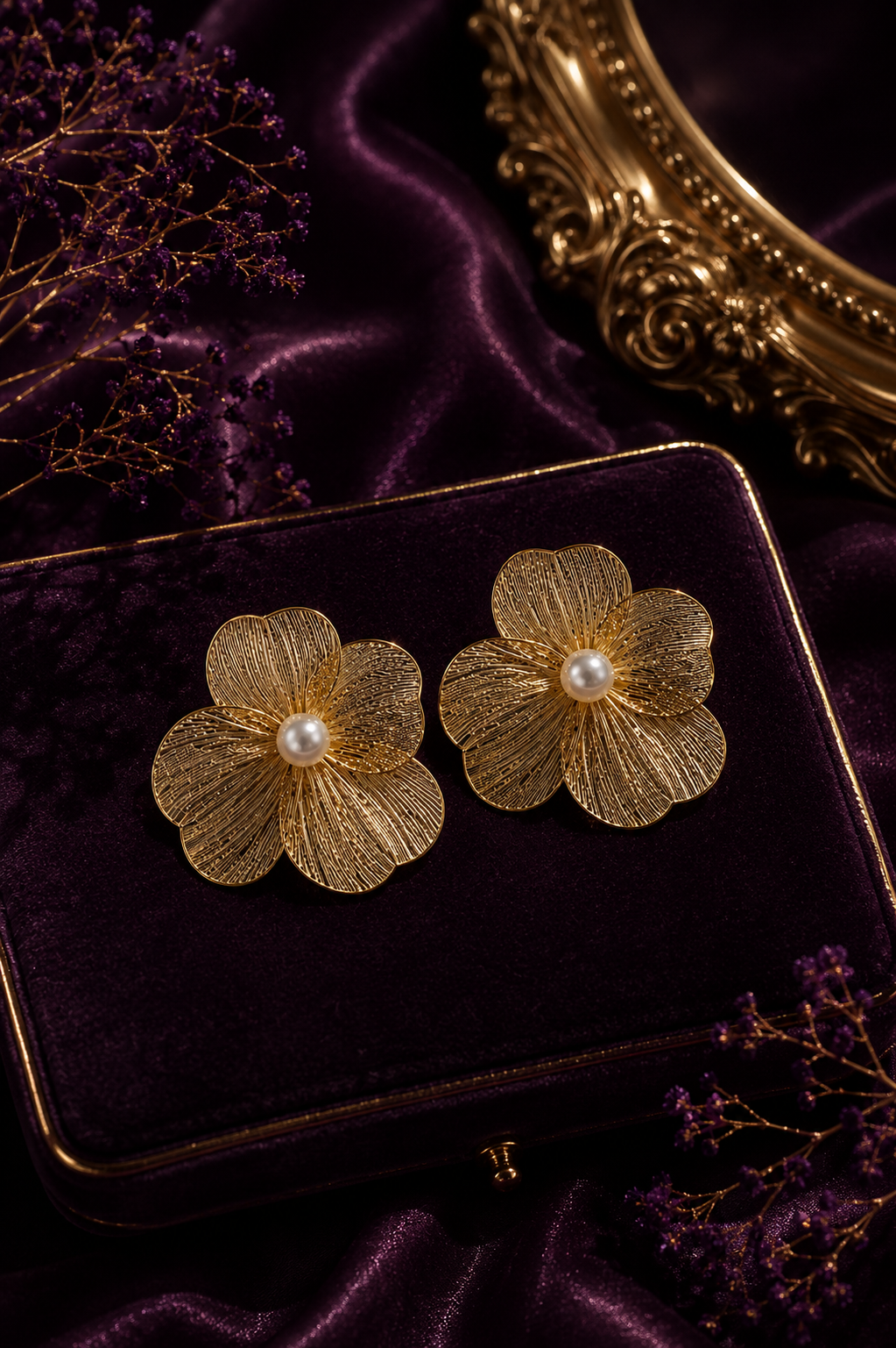 Fleuré Pearl Bloom Statement Earrings