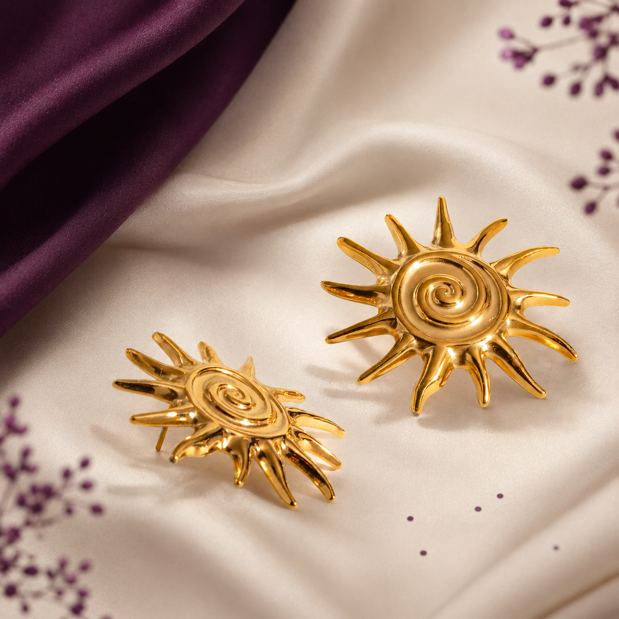 Sun Kissed Spiral Statement Earrings