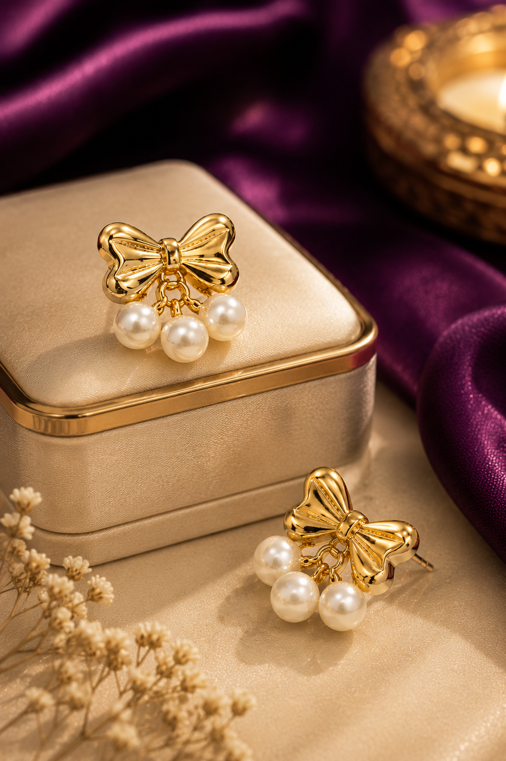 Pearl Kiss Bow Drops
