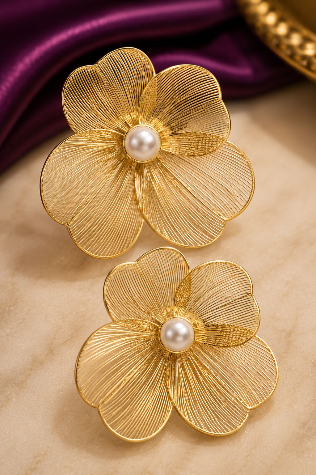 Fleuré Pearl Bloom Statement Earrings