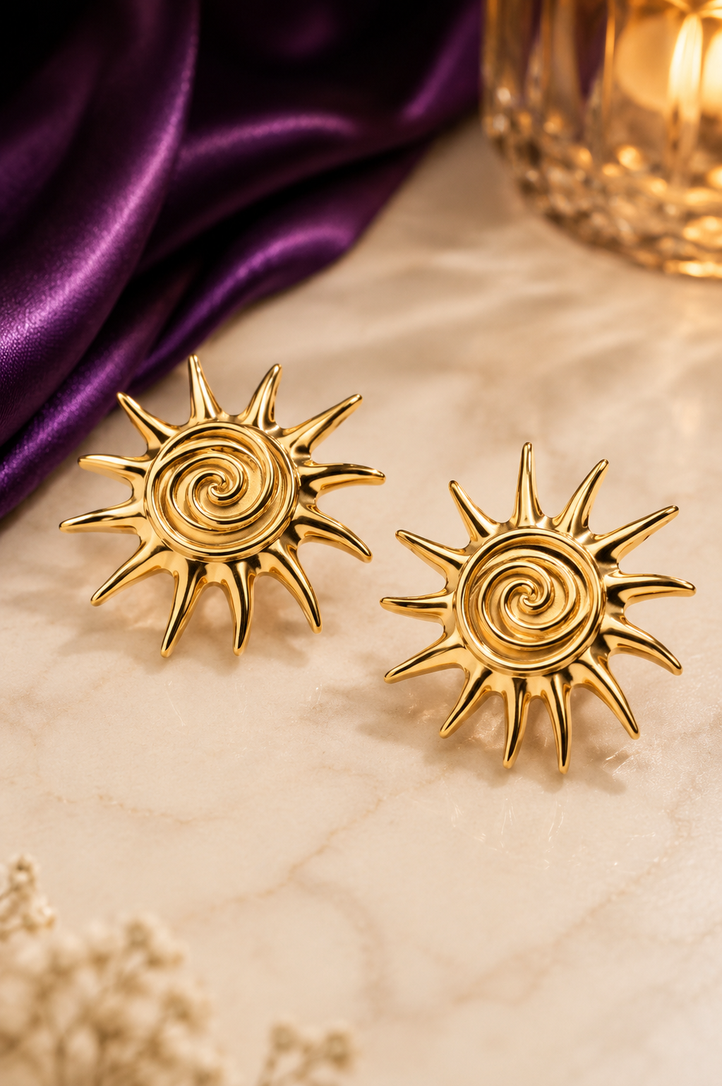 Sun Kissed Spiral Statement Earrings