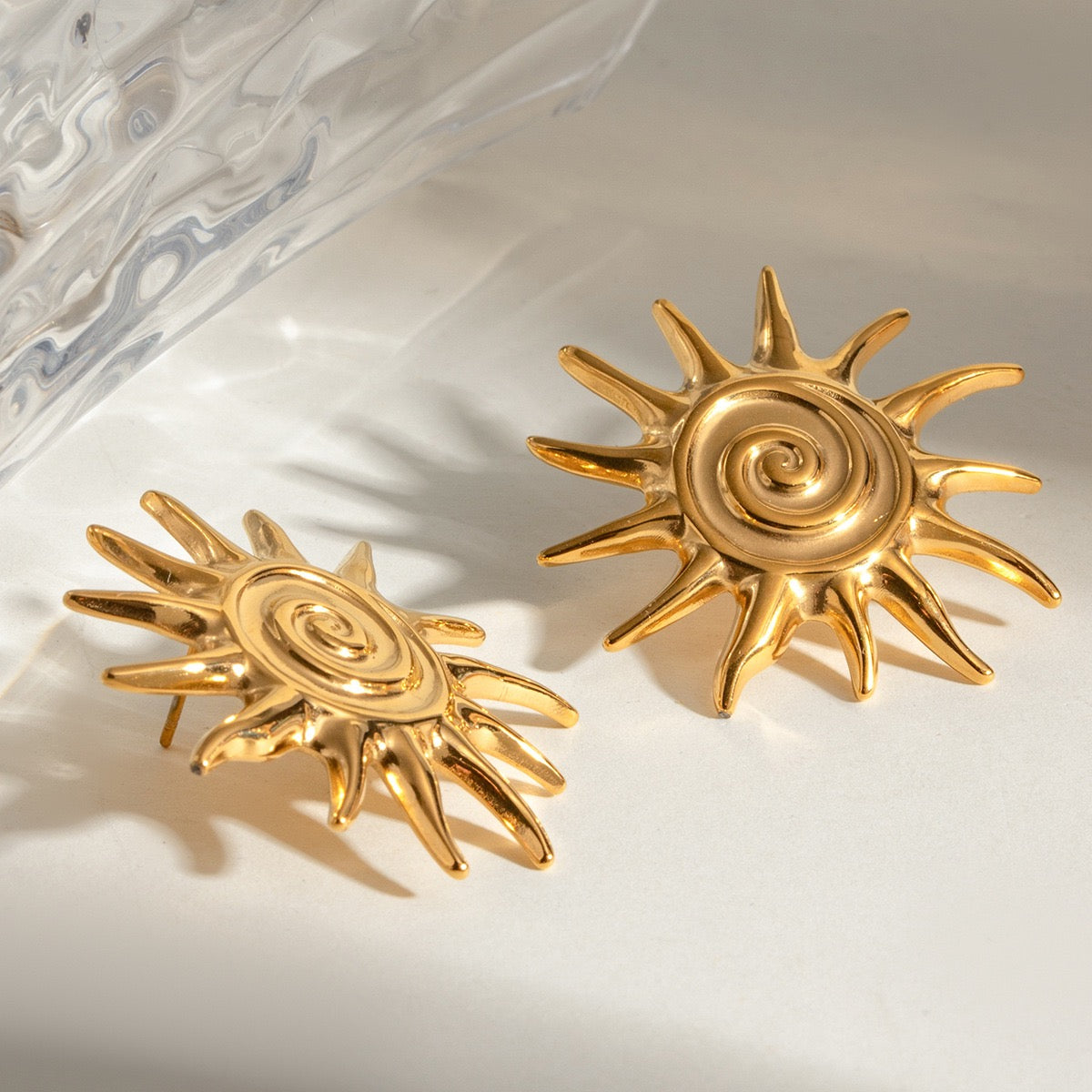 Sun Kissed Spiral Statement Earrings