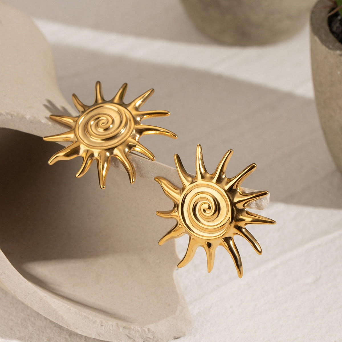 Sun Kissed Spiral Statement Earrings