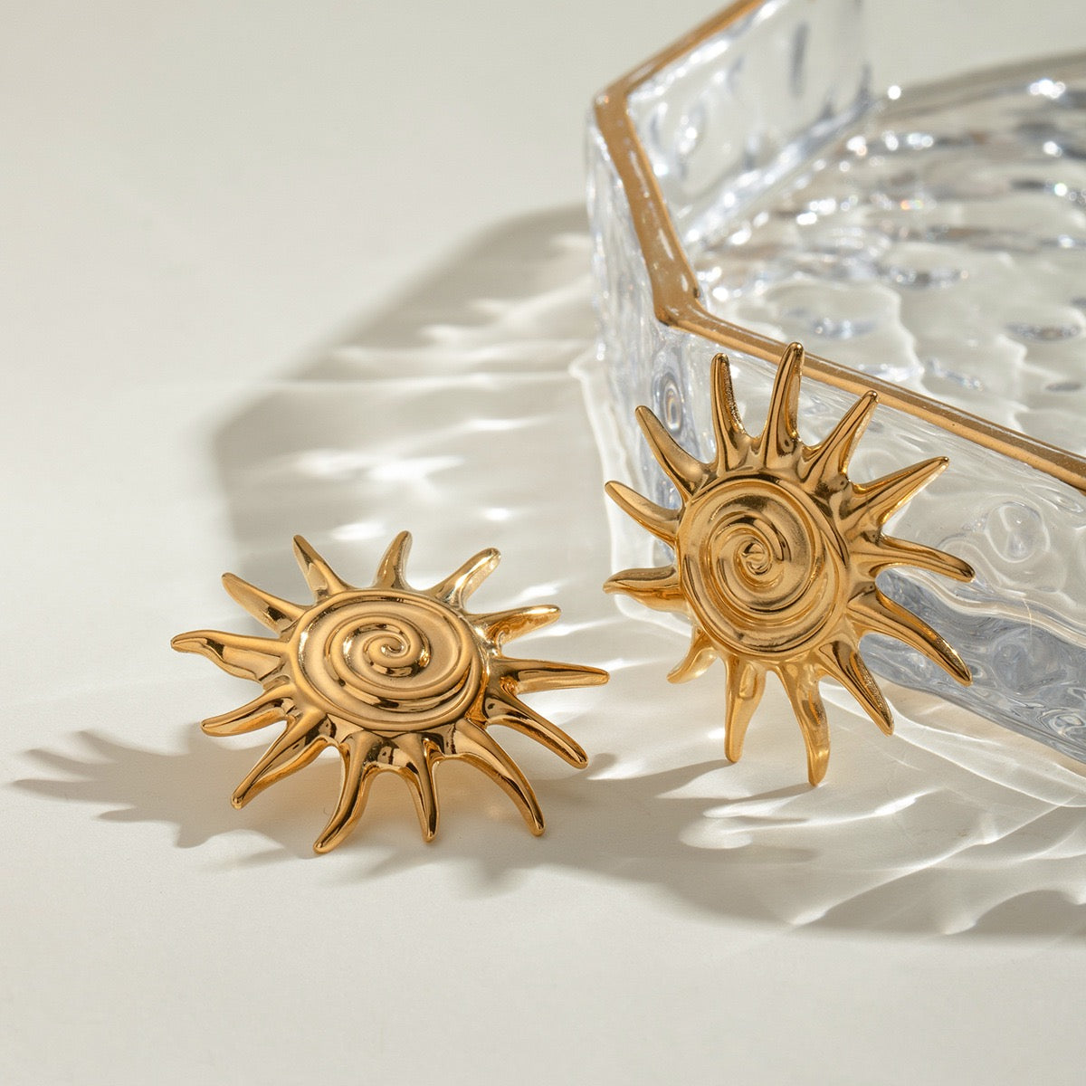 Sun Kissed Spiral Statement Earrings